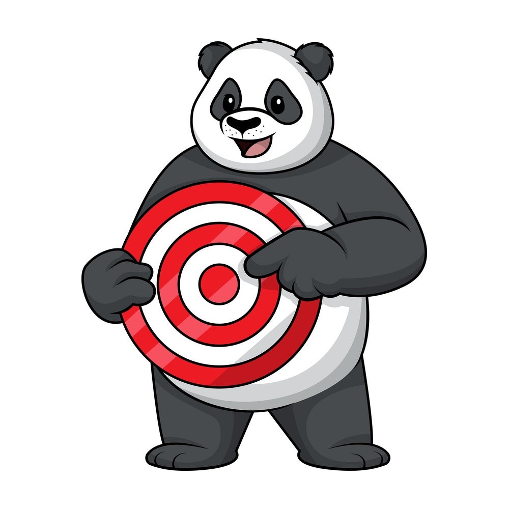 Panda pointing at target. PNG - JPG and vector EPS (infinitely scalable).