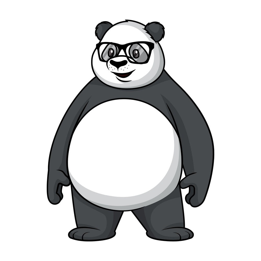 Panda with glasses. PNG - JPG and vector EPS (infinitely scalable).