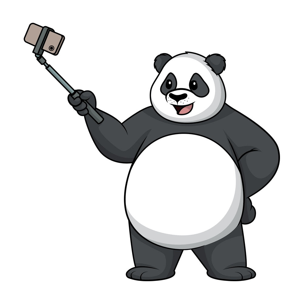 Panda taking a selfie. PNG - JPG and vector EPS (infinitely scalable).