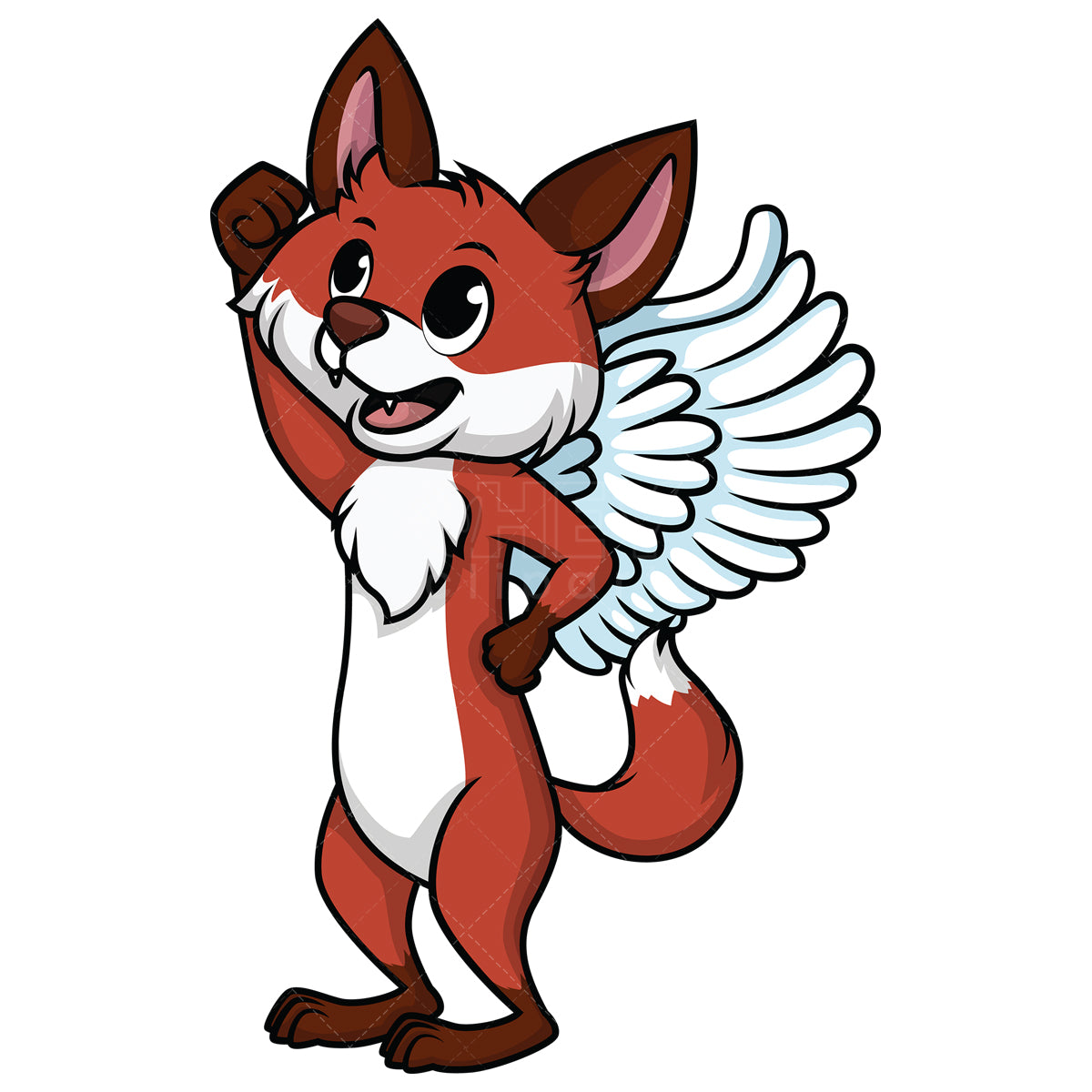 Royalty-free stock vector illustration of a winged fox.
