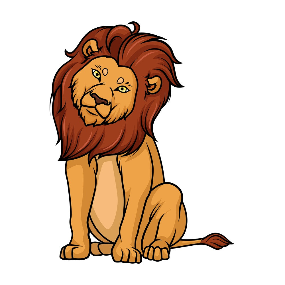 Curious lion tilting its head. PNG - JPG and vector EPS (infinitely scalable).