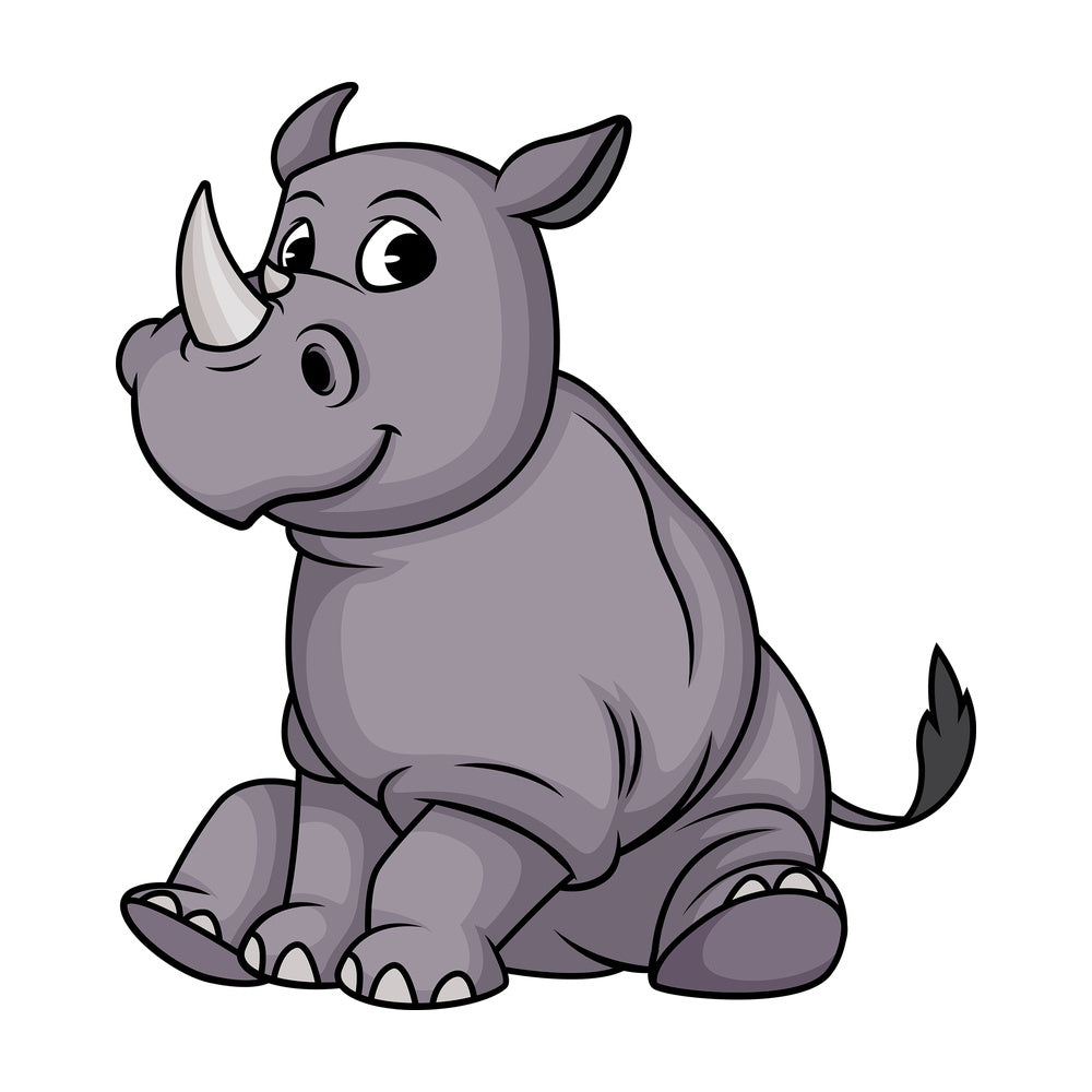 Cute rhino sitting. PNG - JPG and vector EPS (infinitely scalable).