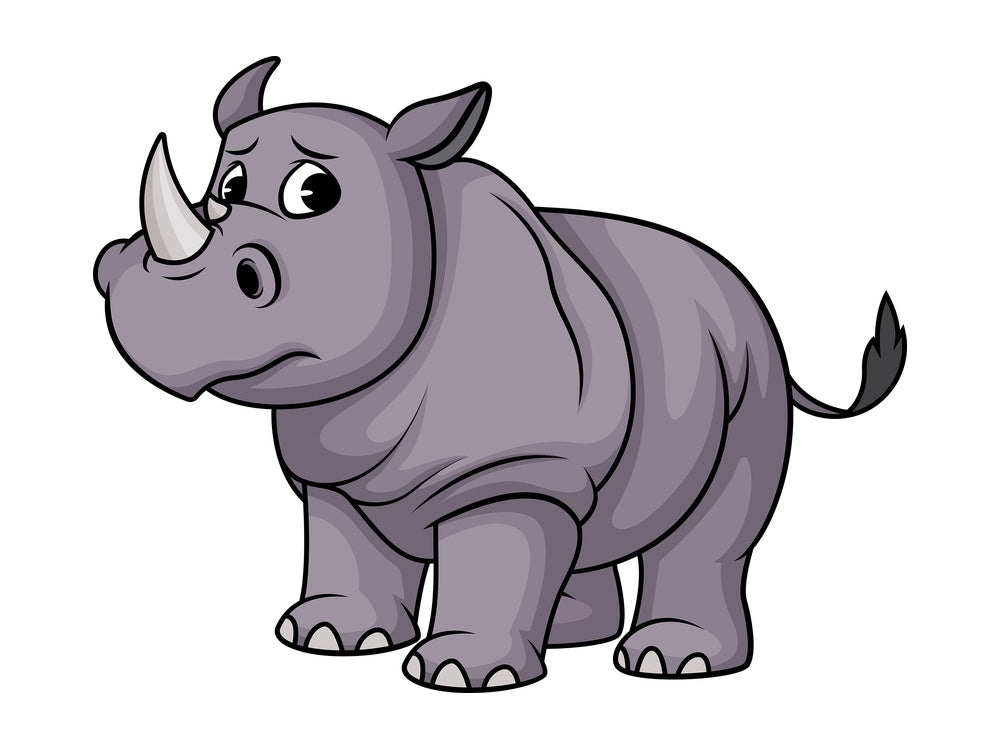 Sad rhino. PNG - JPG and vector EPS (infinitely scalable).