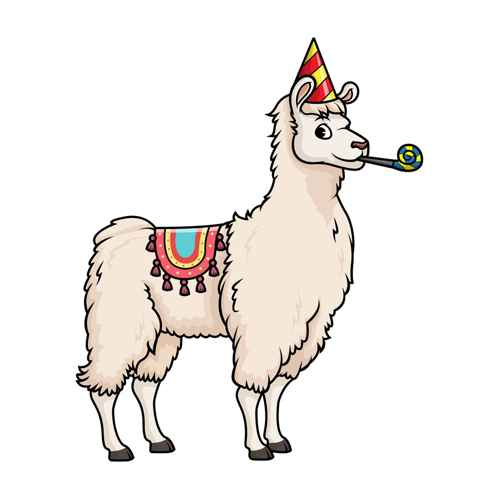 Party llama. PNG - JPG and vector EPS (infinitely scalable).