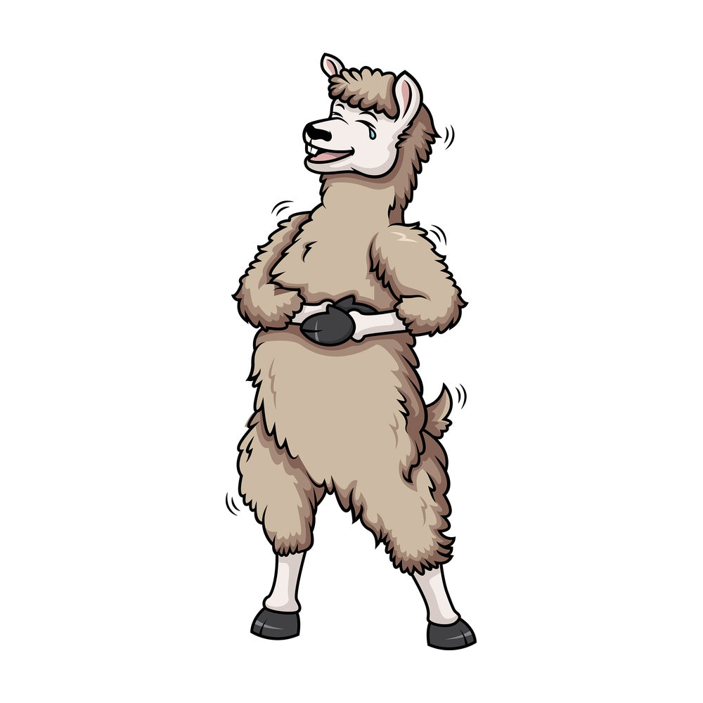 Llama laughing. PNG - JPG and vector EPS (infinitely scalable).