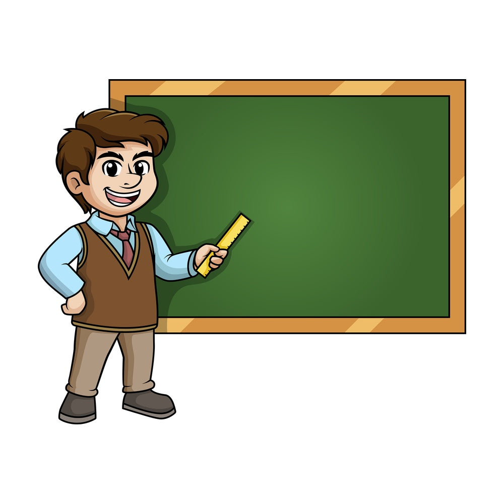 Male geometry teacher. PNG - JPG and vector EPS (infinitely scalable).