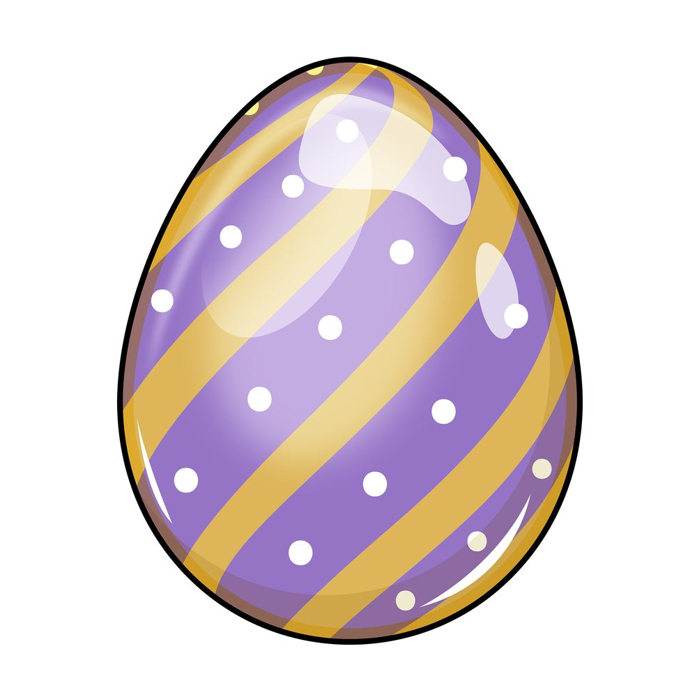 Purple easter egg. PNG - JPG and vector EPS (infinitely scalable). Image isolated on transparent background.