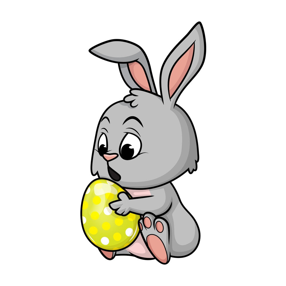 Cute easter bunny. PNG - JPG and vector EPS (infinitely scalable). Image isolated on transparent background.