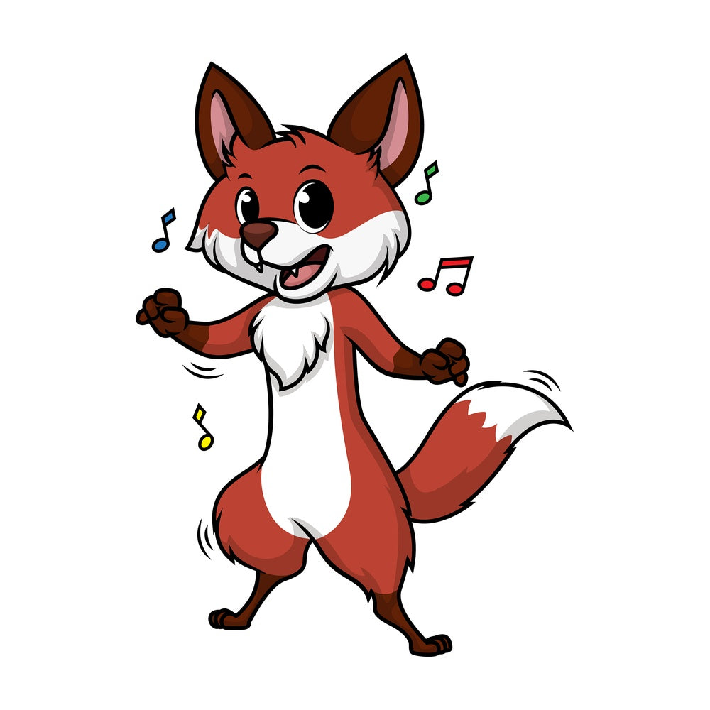 Fox dancing. PNG - JPG and vector EPS (infinitely scalable).