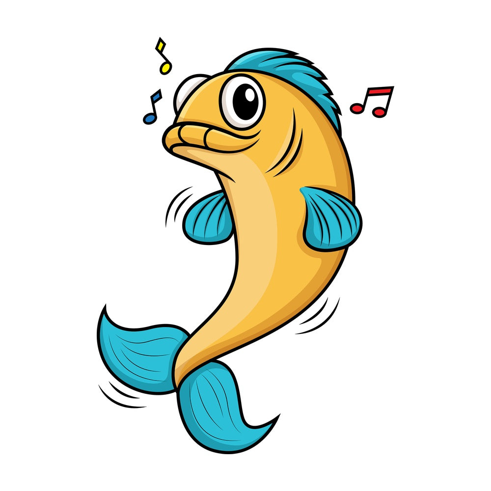 Fish dancing. PNG - JPG and vector EPS (infinitely scalable).
