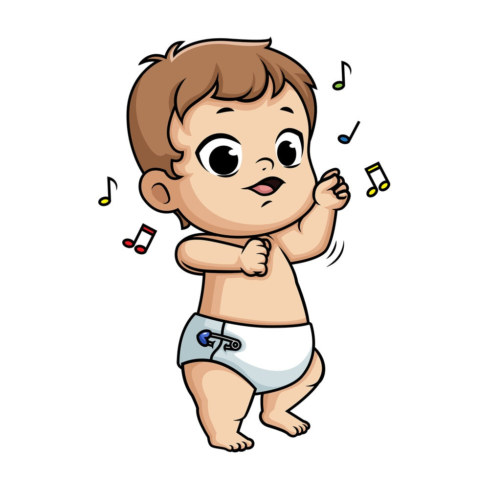Cute baby dancing. PNG - JPG and vector EPS (infinitely scalable).