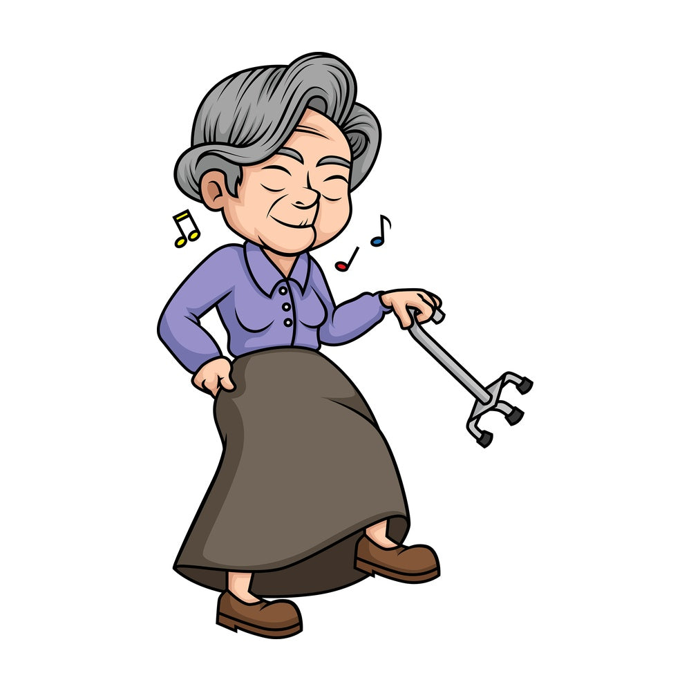 Old lady dancing. PNG - JPG and vector EPS (infinitely scalable).