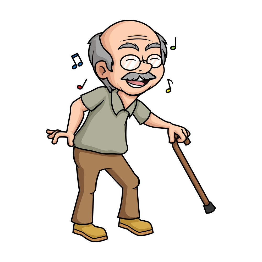 Old man dancing. PNG - JPG and vector EPS (infinitely scalable).