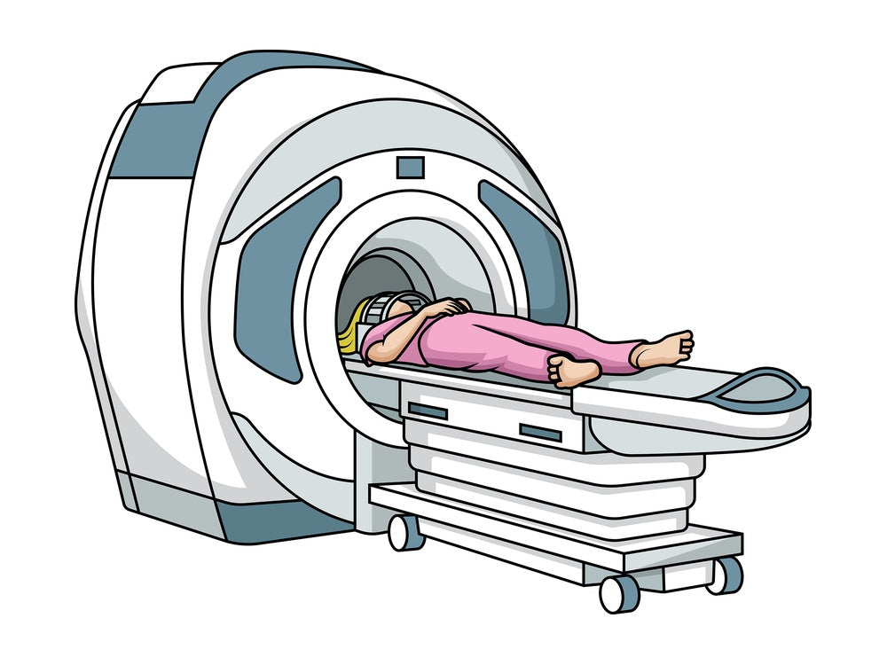 Woman getting an MRI scan. PNG - JPG and vector EPS (infinitely scalable).