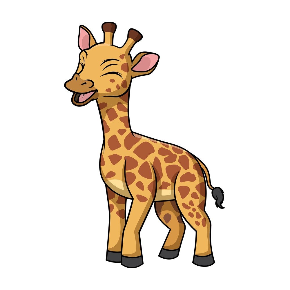 Giraffe laughing. PNG - JPG and vector EPS (infinitely scalable).