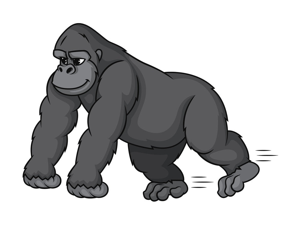 Gorilla running. PNG - JPG and vector EPS (infinitely scalable).