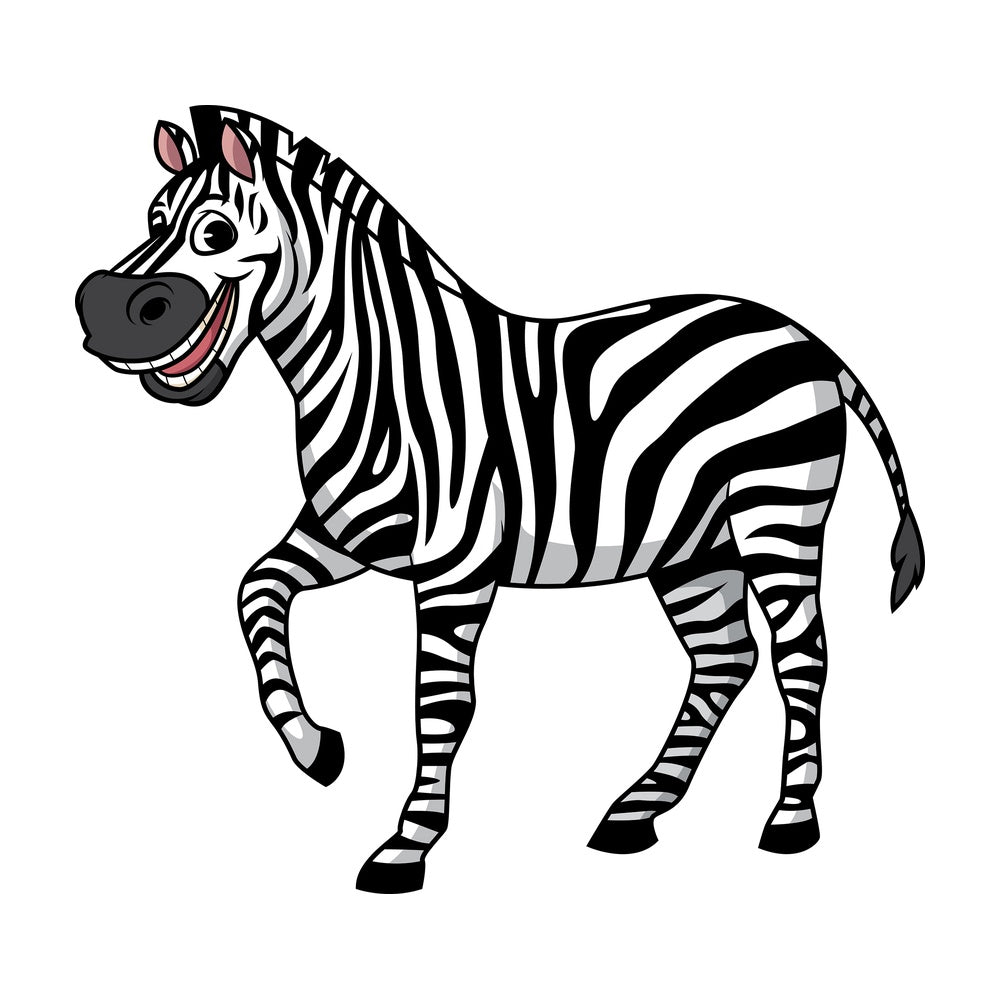 Happy zebra. PNG - JPG and vector EPS (infinitely scalable).