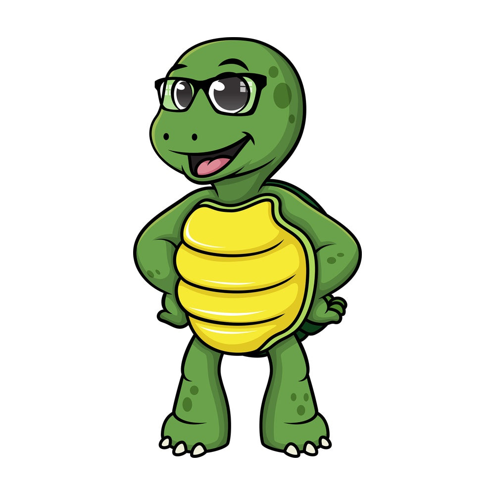 Turtle wearing glasses. PNG - JPG and vector EPS (infinitely scalable).