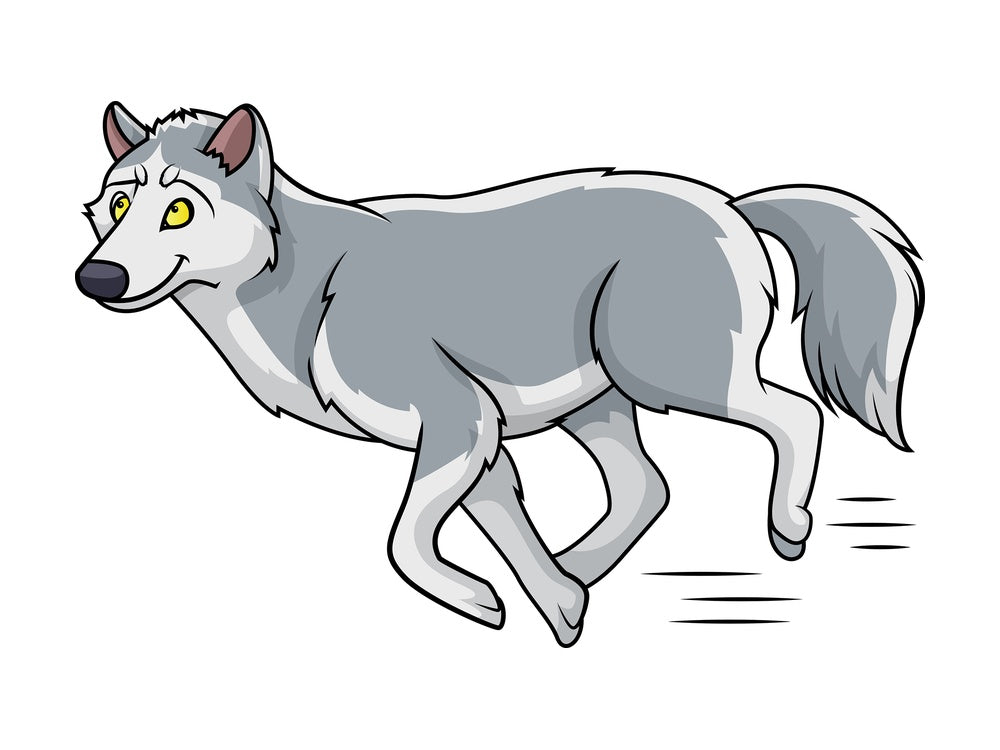 Wolf running. PNG - JPG and vector EPS (infinitely scalable).