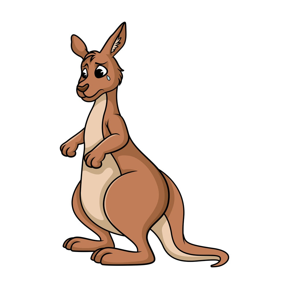 Sad kangaroo. PNG - JPG and vector EPS (infinitely scalable).