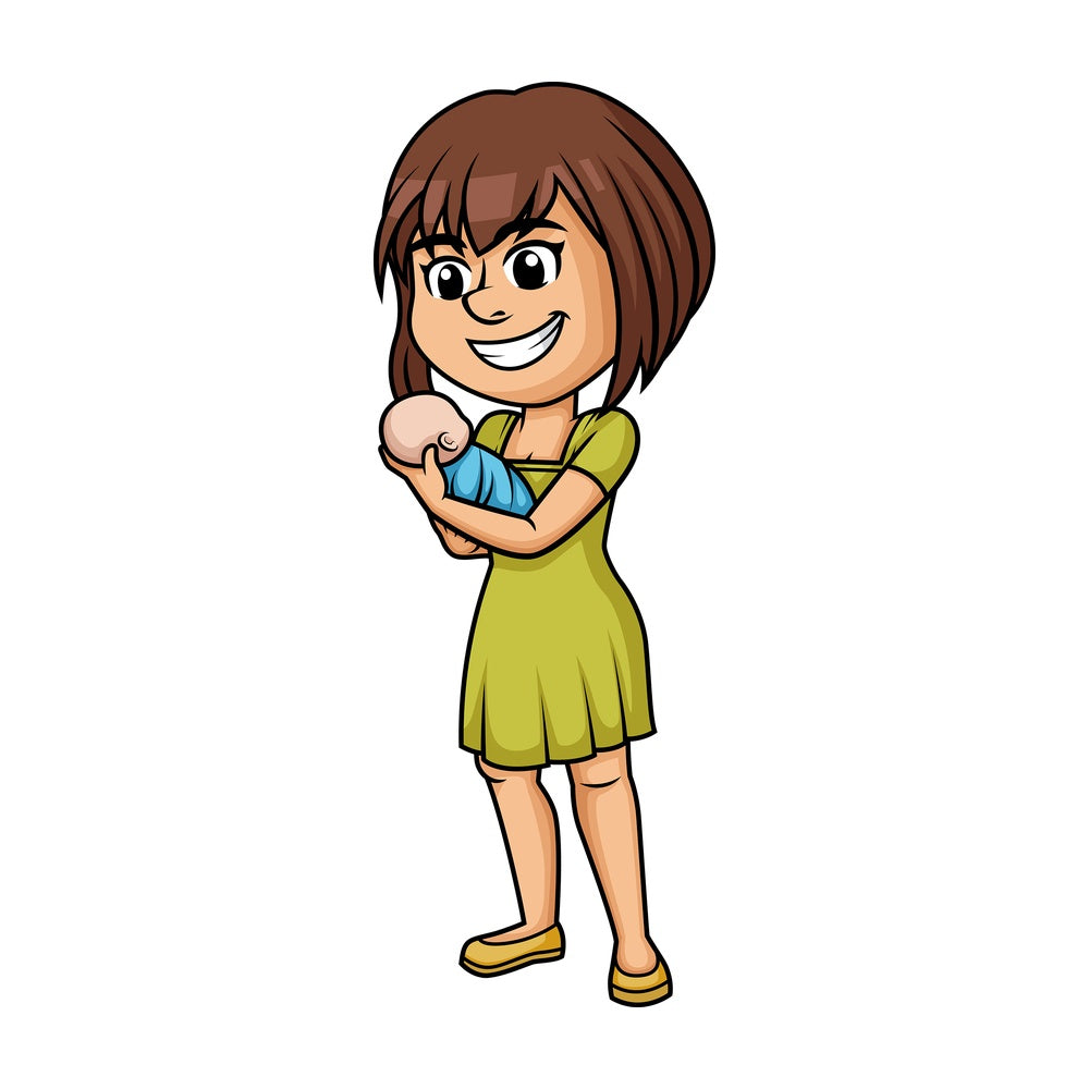 Mom holding baby. PNG - JPG and vector EPS (infinitely scalable). Image isolated on transparent background.