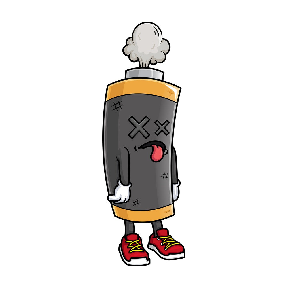 Dead battery. PNG - JPG and vector EPS (infinitely scalable).