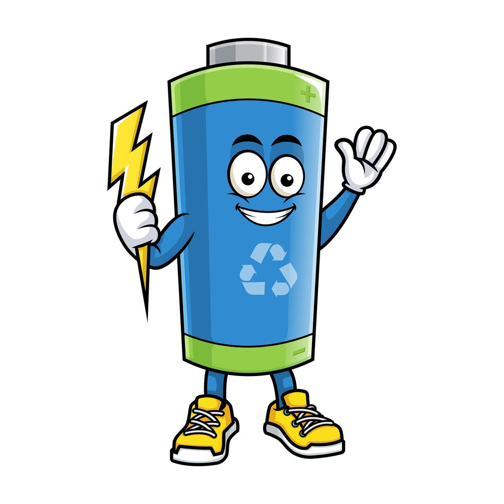 Ecological battery holding energy bolt. PNG - JPG and vector EPS (infinitely scalable).