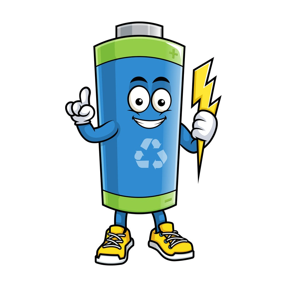 Ecological battery pointing up. PNG - JPG and vector EPS (infinitely scalable).