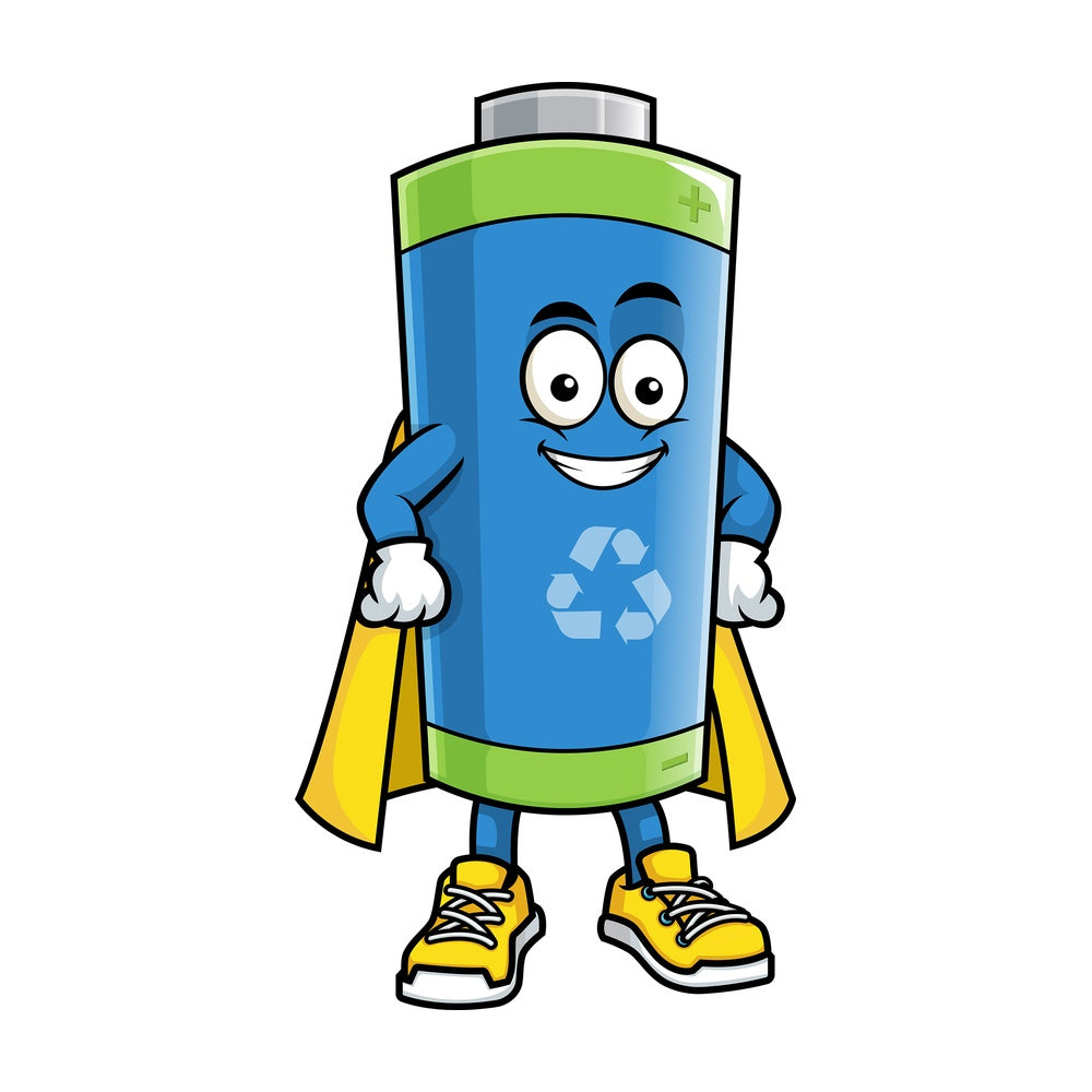 Ecological battery superhero. PNG - JPG and vector EPS (infinitely scalable).