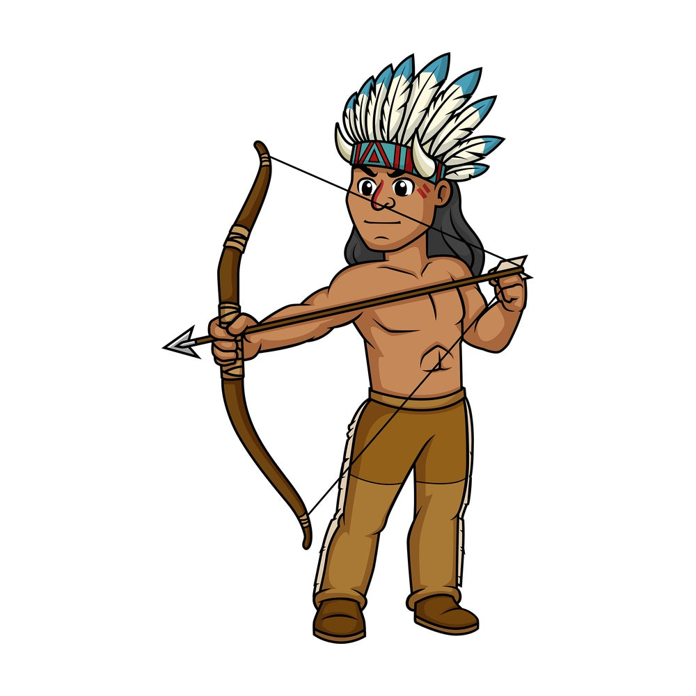 Native american indian archer. PNG - JPG and vector EPS (infinitely scalable).