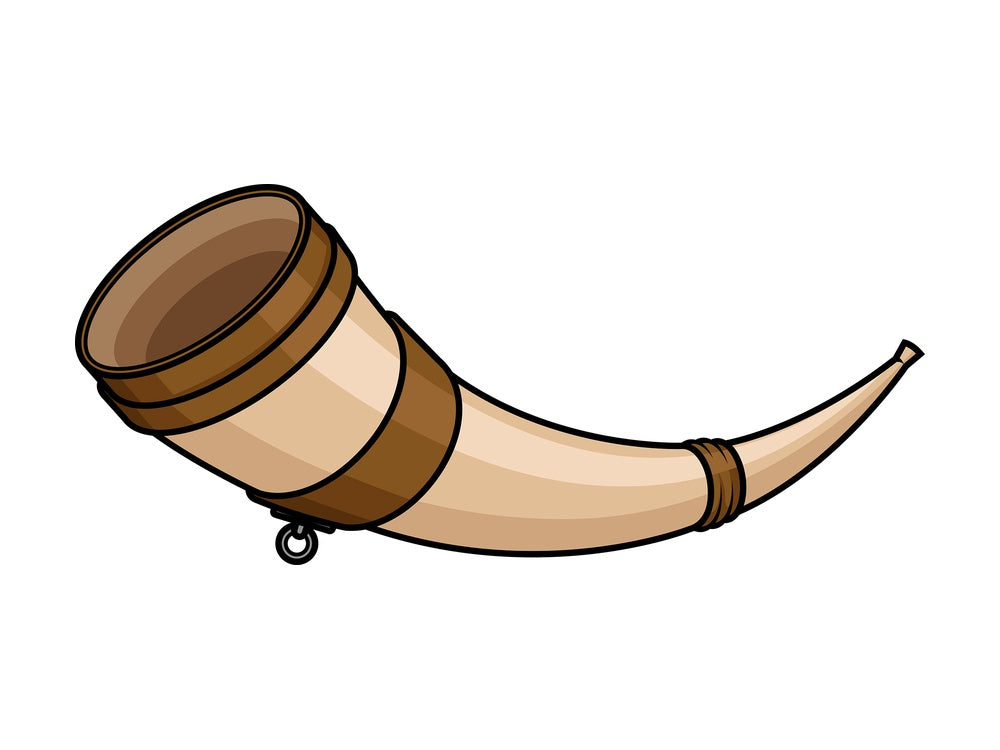 Viking war horn. PNG - JPG and vector EPS (infinitely scalable). Image isolated on transparent background.