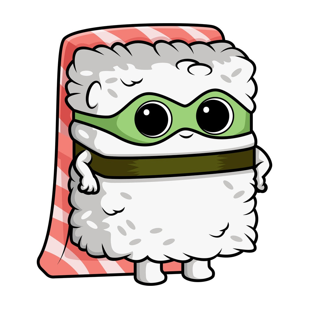 Sushi character superhero. PNG - JPG and vector EPS (infinitely scalable).