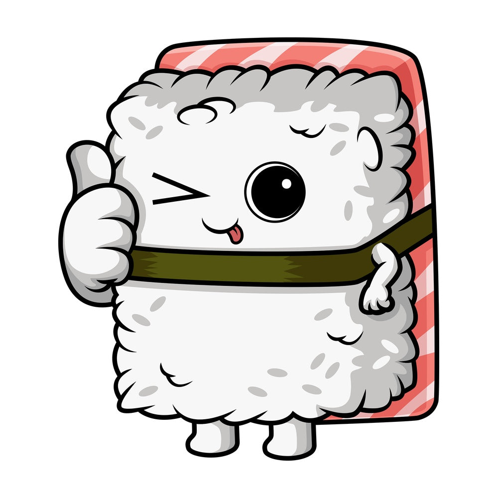 Sushi character winking. PNG - JPG and vector EPS (infinitely scalable).