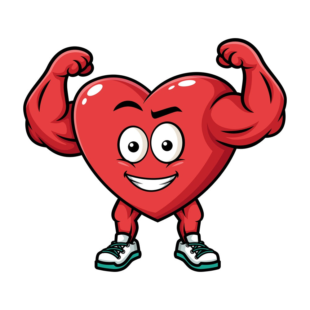 Flexing strong heart. PNG - JPG and vector EPS (infinitely scalable). Image isolated on transparent background.
