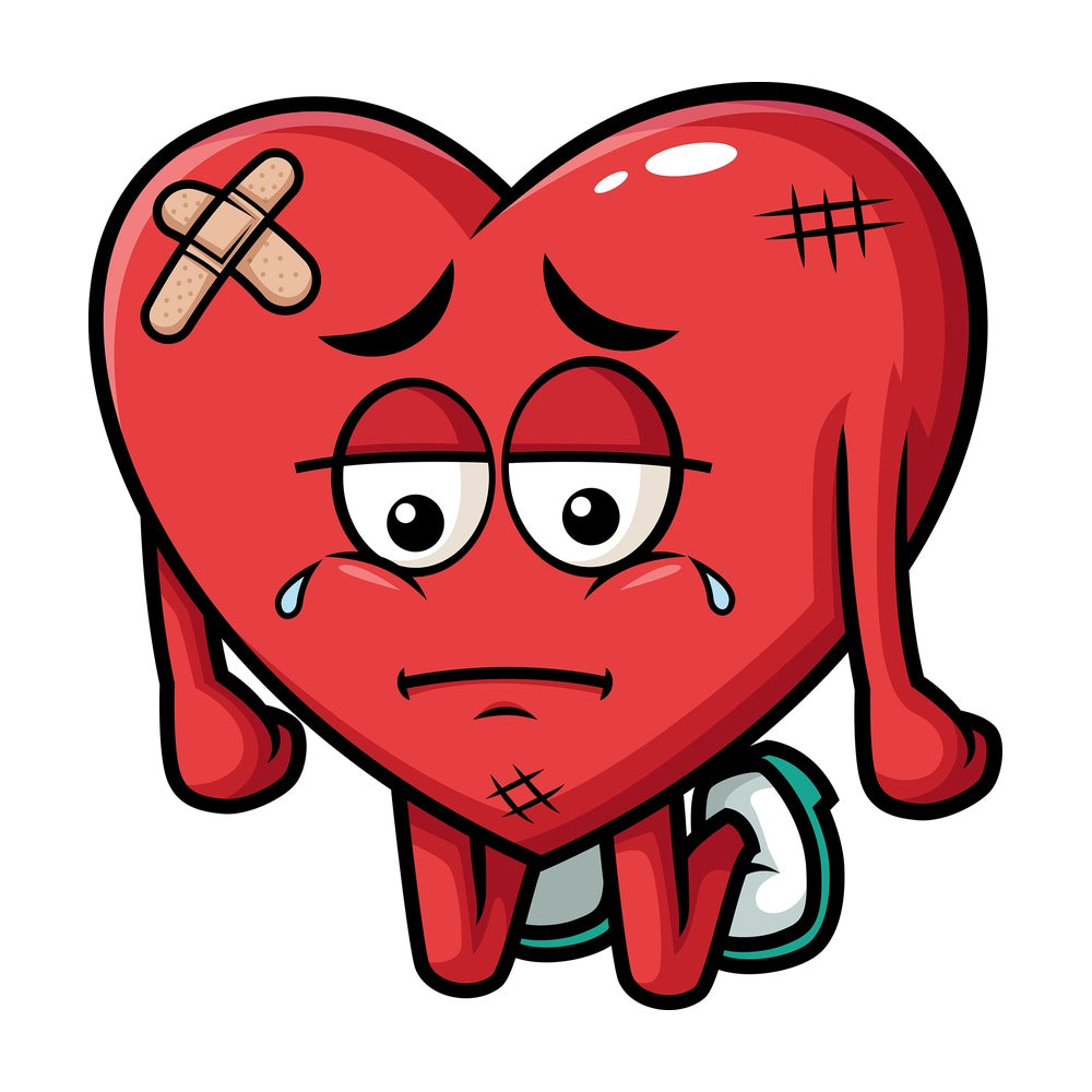 Weak heart. PNG - JPG and vector EPS (infinitely scalable). Image isolated on transparent background.