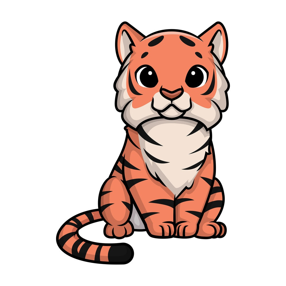 Chibi kawaii tiger. PNG - JPG and vector EPS (infinitely scalable).