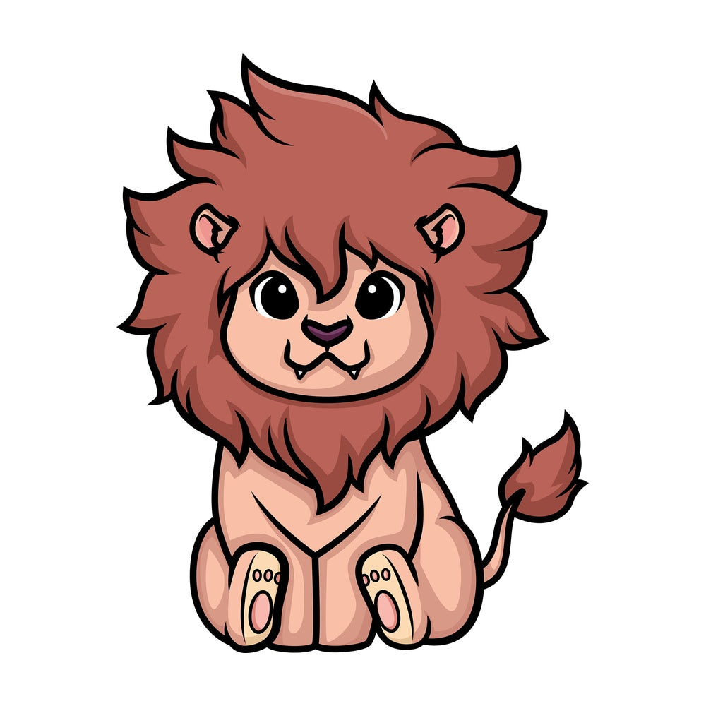 Chibi kawaii lion. PNG - JPG and vector EPS (infinitely scalable).
