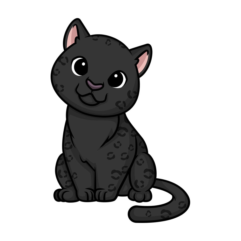 Chibi kawaii black panther. PNG - JPG and vector EPS (infinitely scalable).