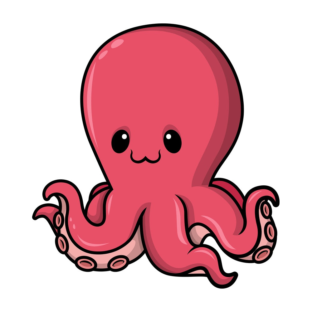 Chibi kawaii octopus. PNG - JPG and vector EPS (infinitely scalable).