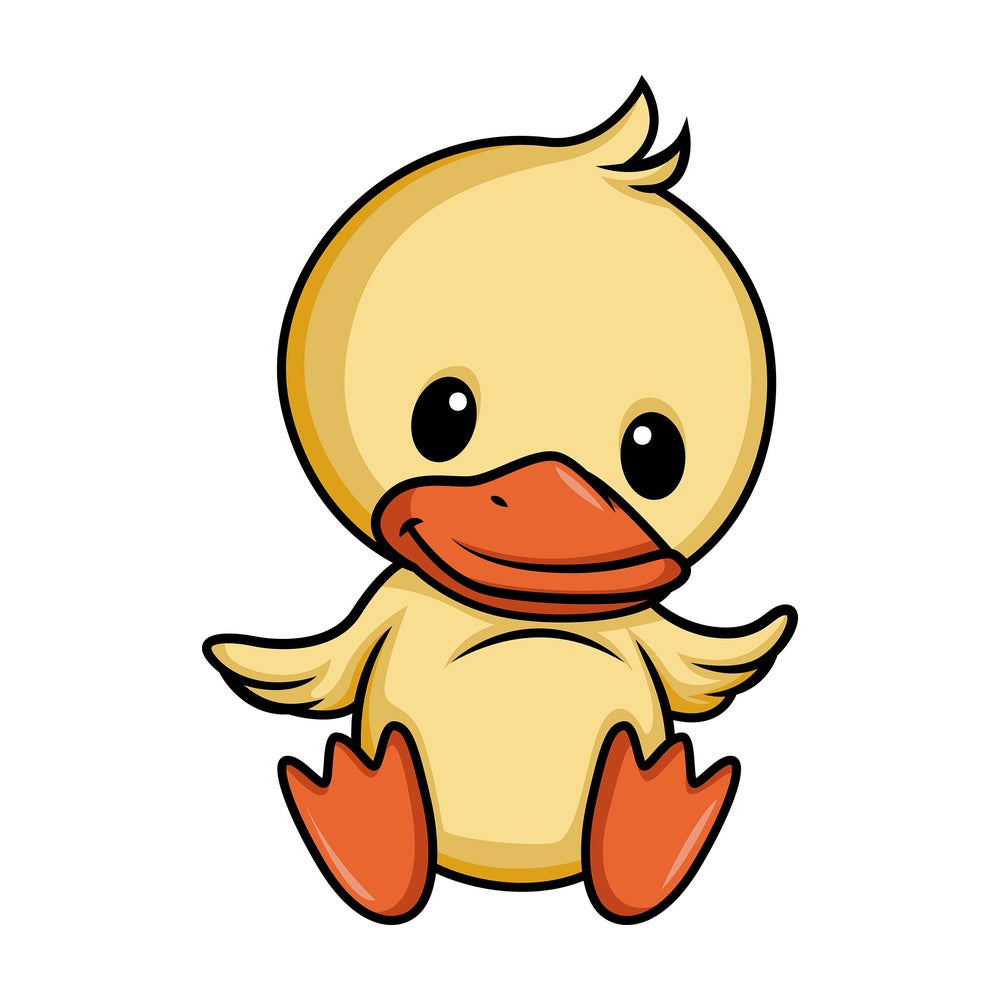Chibi kawaii duck. PNG - JPG and vector EPS (infinitely scalable).