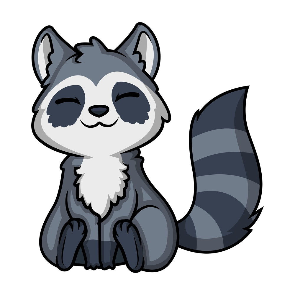 Chibi kawaii raccoon. PNG - JPG and vector EPS (infinitely scalable).