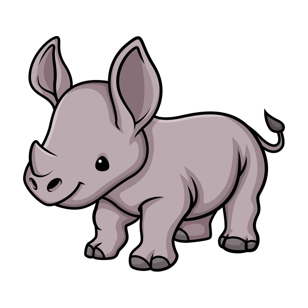 Chibi kawaii rhino. PNG - JPG and vector EPS (infinitely scalable).
