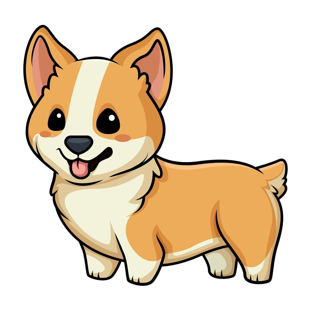 Kawaii corgi. PNG - JPG and vector EPS (infinitely scalable).