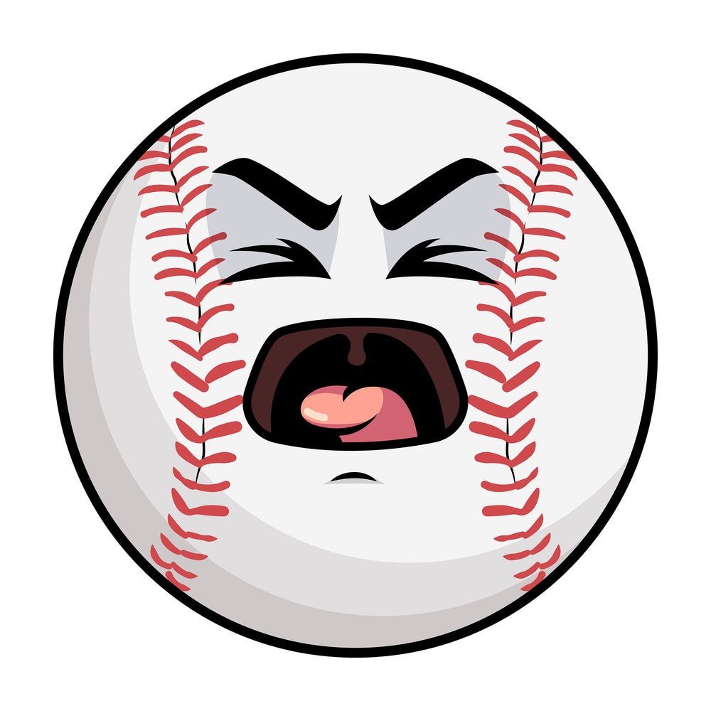 Yelling baseball emoticon. PNG - JPG and vector EPS file formats (infinitely scalable). Image isolated on transparent background.