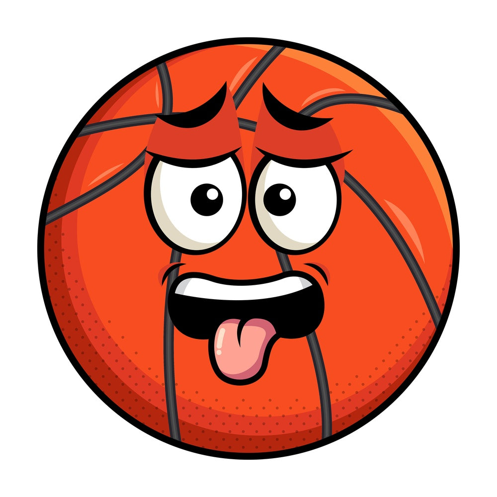 Disgusted basketball emoticon. PNG - JPG and vector EPS file formats (infinitely scalable). Image isolated on transparent background.