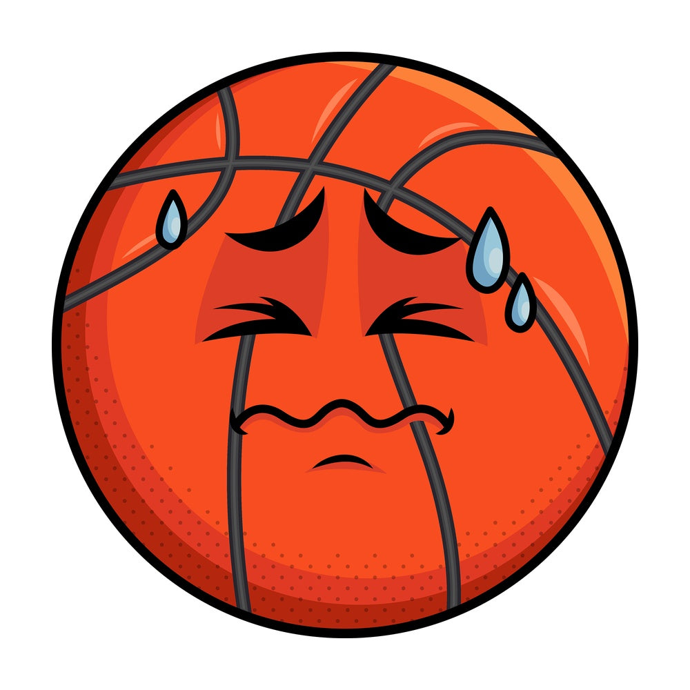 In Pain Basketball Emoticon. PNG - JPG and vector EPS file formats (infinitely scalable). Image isolated on transparent background.