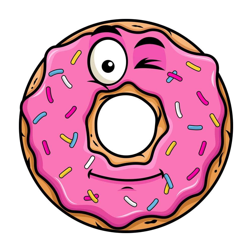 Winking donut emoticon. PNG - JPG and vector EPS file formats (infinitely scalable). Image isolated on transparent background.