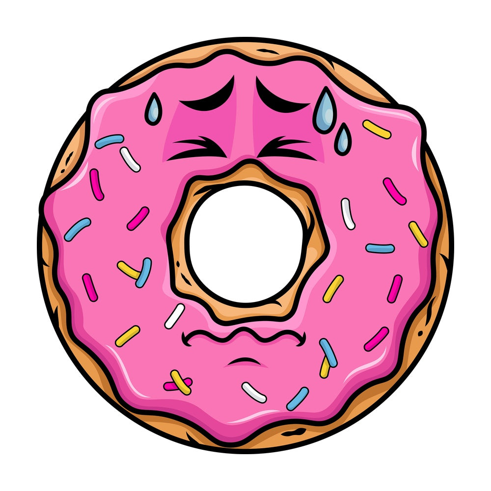 In Pain Donut Emoticon. PNG - JPG and vector EPS file formats (infinitely scalable). Image isolated on transparent background.