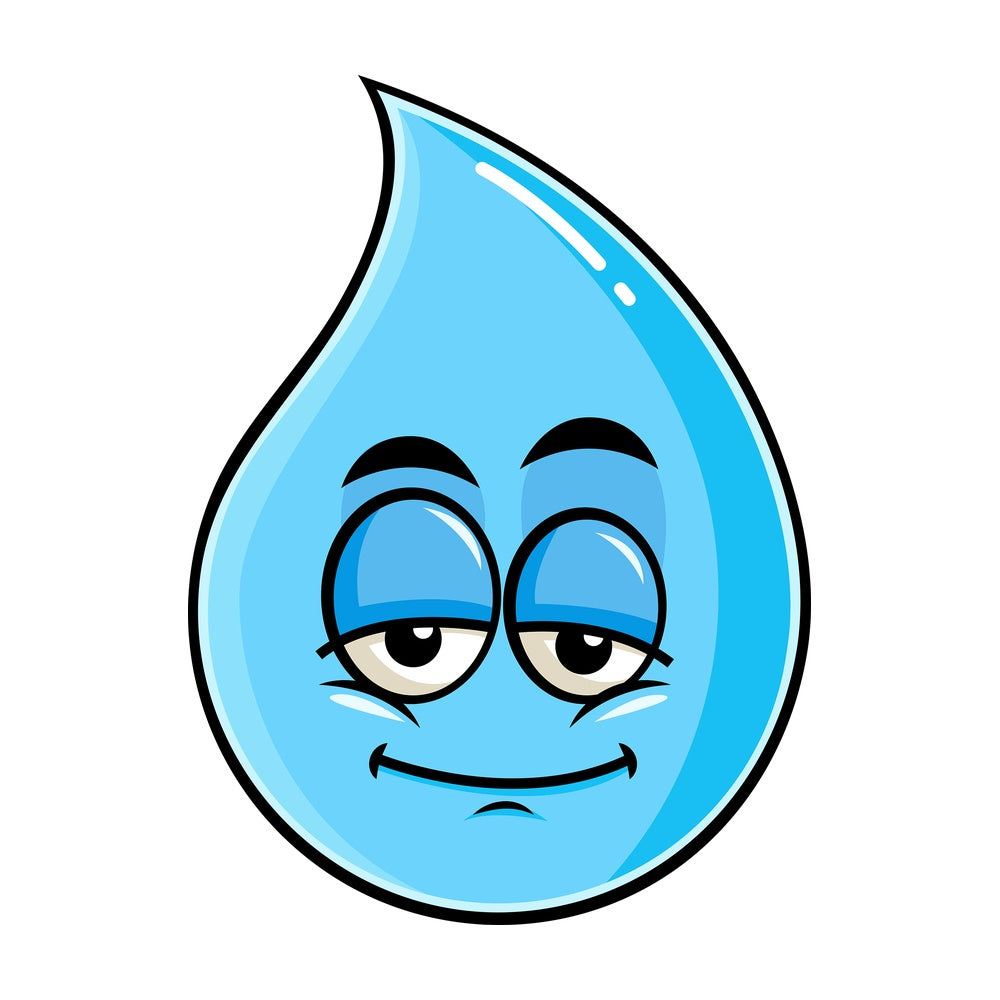 Sleepy raindrop emoticon. PNG - JPG and vector EPS file formats (infinitely scalable). Image isolated on transparent background.