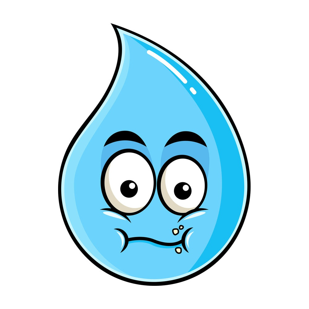 Chewing raindrop emoticon. PNG - JPG and vector EPS file formats (infinitely scalable). Image isolated on transparent background.